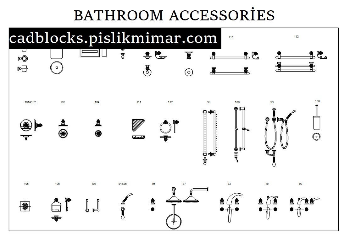 bathroom accessories dwg
