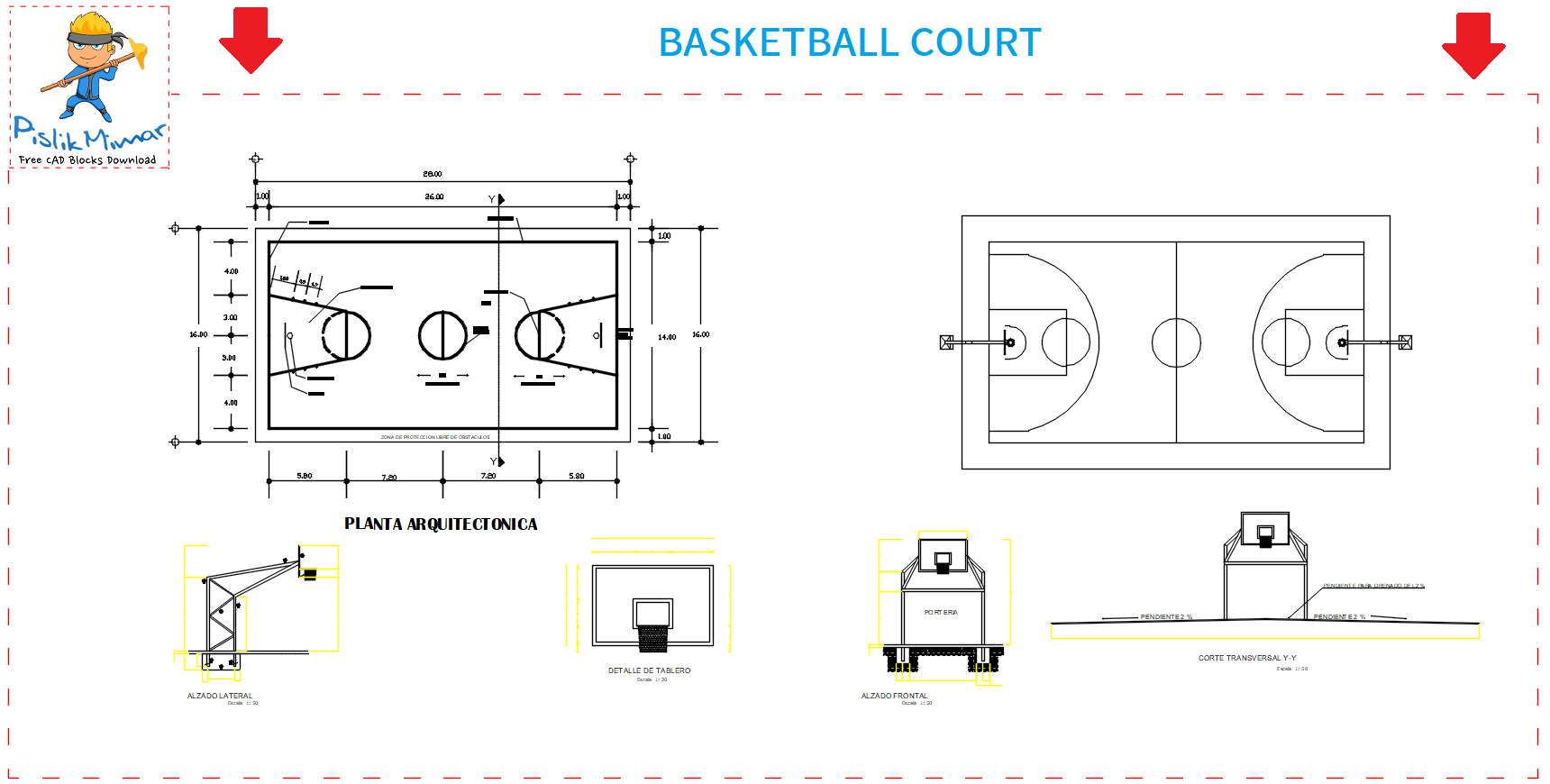 basketball court dwg