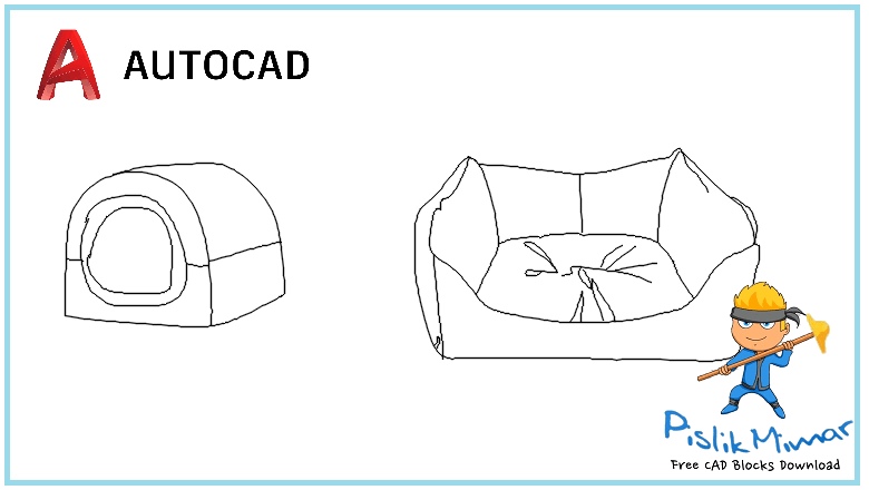 Dog Bed drawing autocad