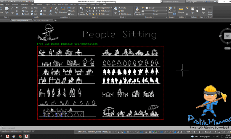 people sitting cad block AutoCAD Drawing