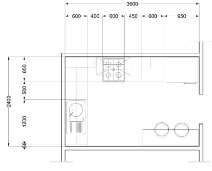 Kitchen Part of a Plan Example